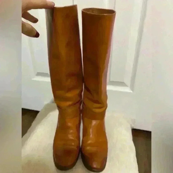 J Crew brown leather boots size 7 western riding - Picture 2 of 16